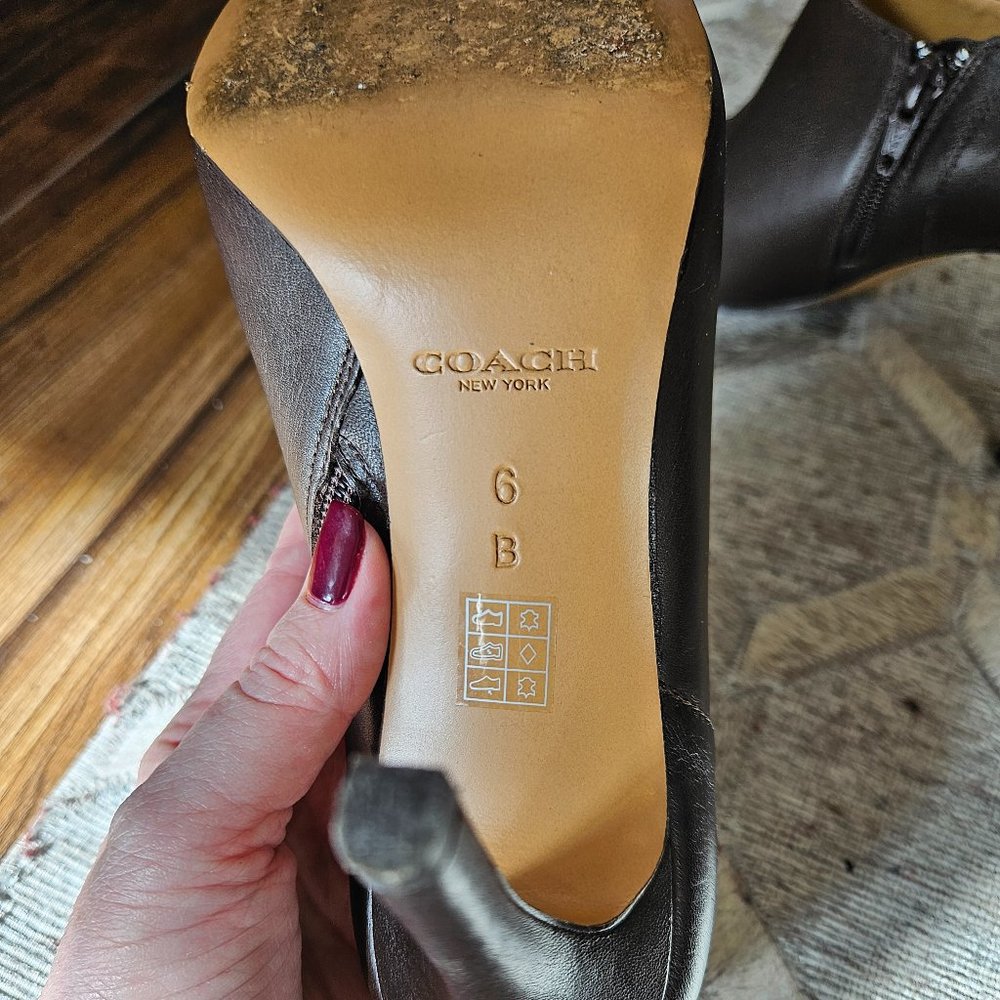 Vintage Coach Seneca Brown Leather Ankle Boots - Picture 10 of 11